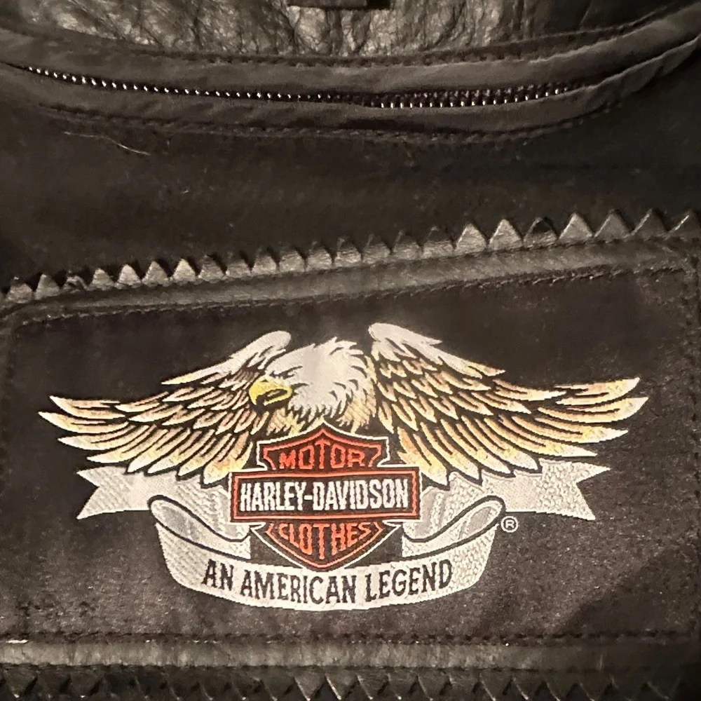 Harley-Davidson Women’s Black Leather Bomber Jacket - Picture 3 of 5